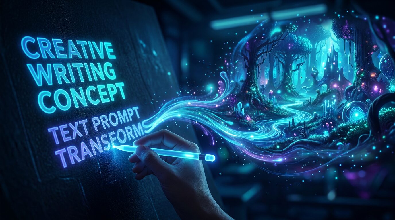 A creator's screen showing a text prompt alongside an AI-generated video clip preview