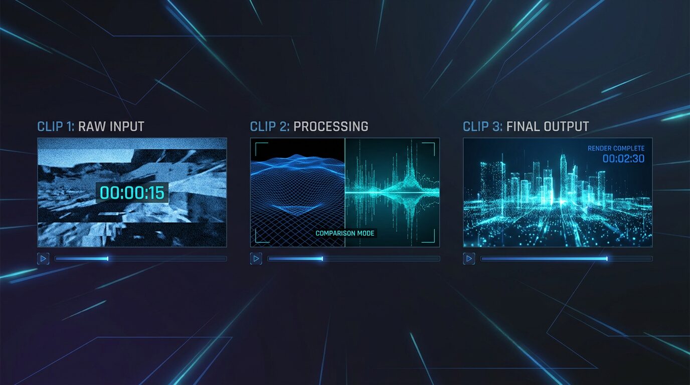 Side-by-side comparison visual of MiniMax, Sora, and Runway video generation interfaces